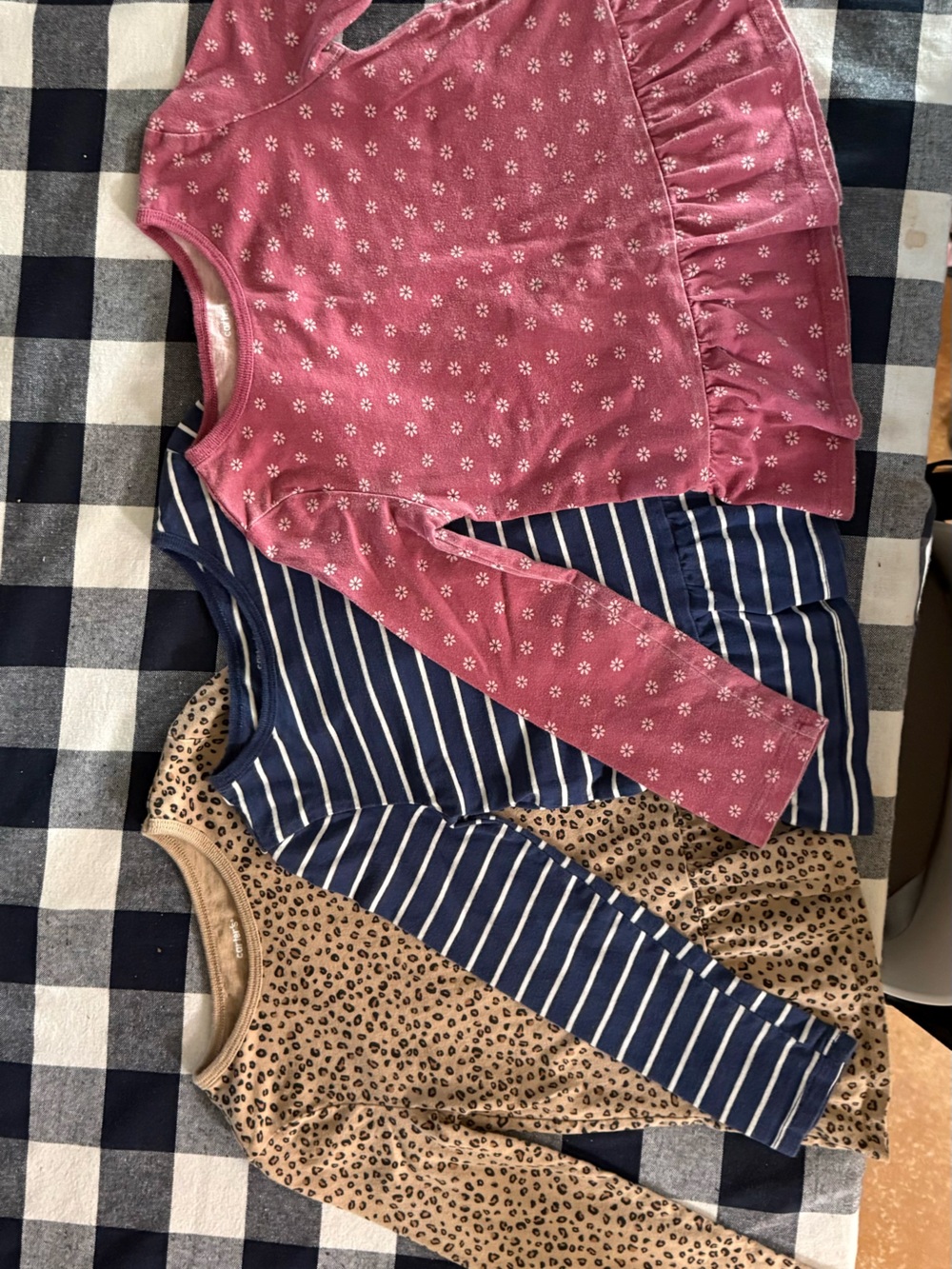 3 Carter's Long-Sleeve Print Peplum Tops